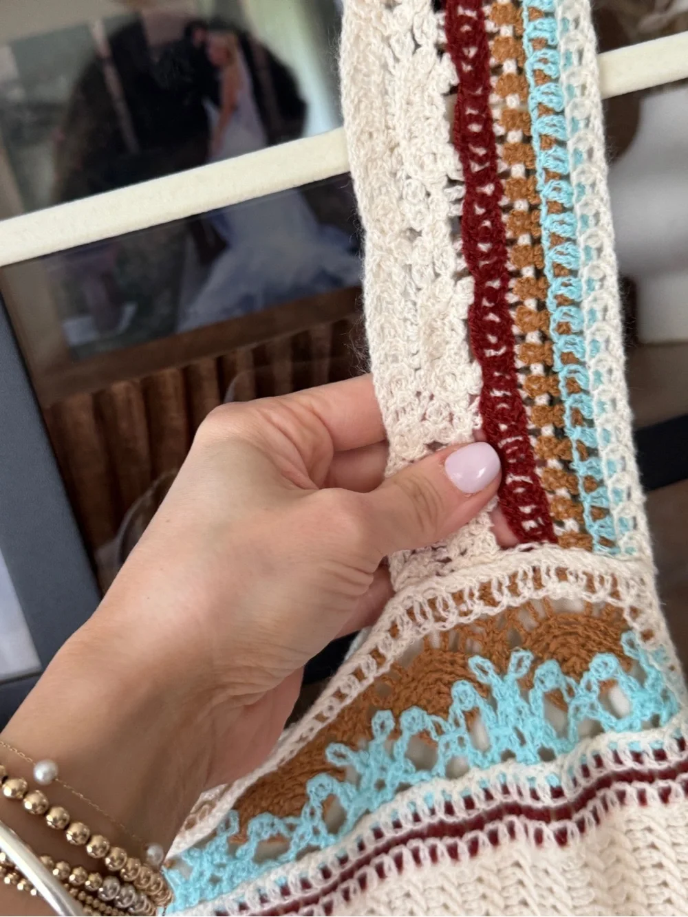 Anthropologie Kings Road Crochet Midi Dress Boho Swim Coverup Beach turquoise - Picture 8 of 10